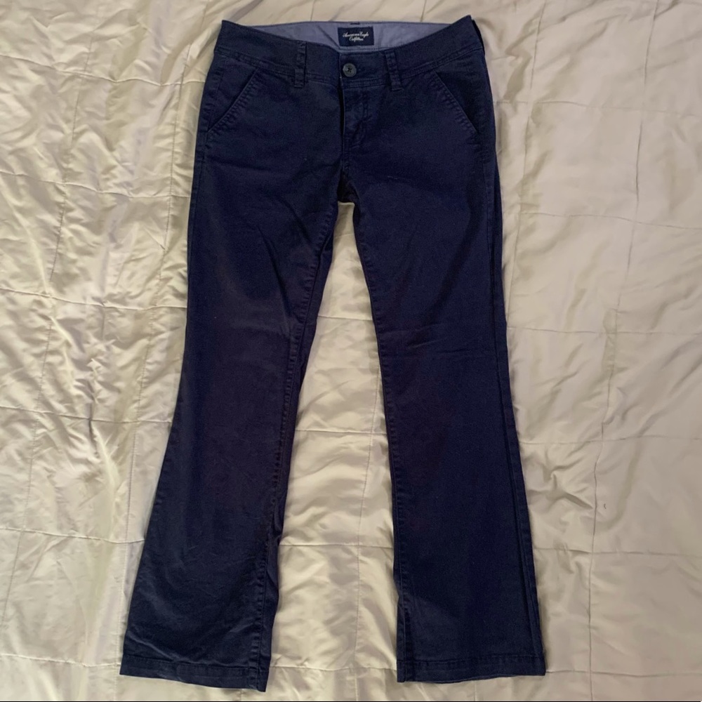 American Eagle Stretch Navy Cotton Trousers - SZ 4